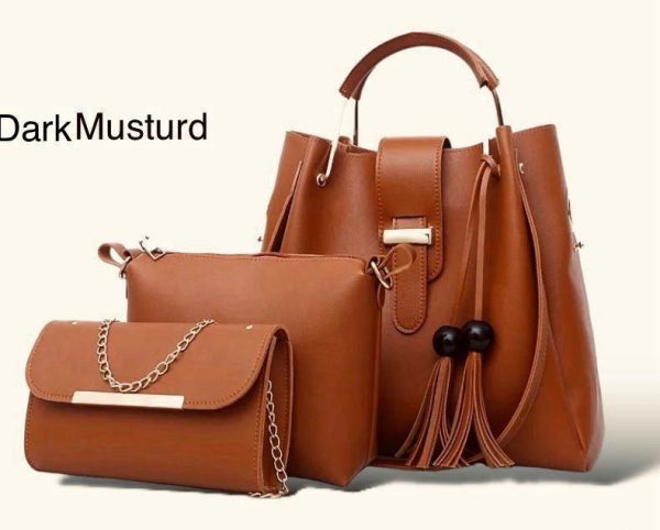 Soft Leather Hand Bag 3 pcs set!